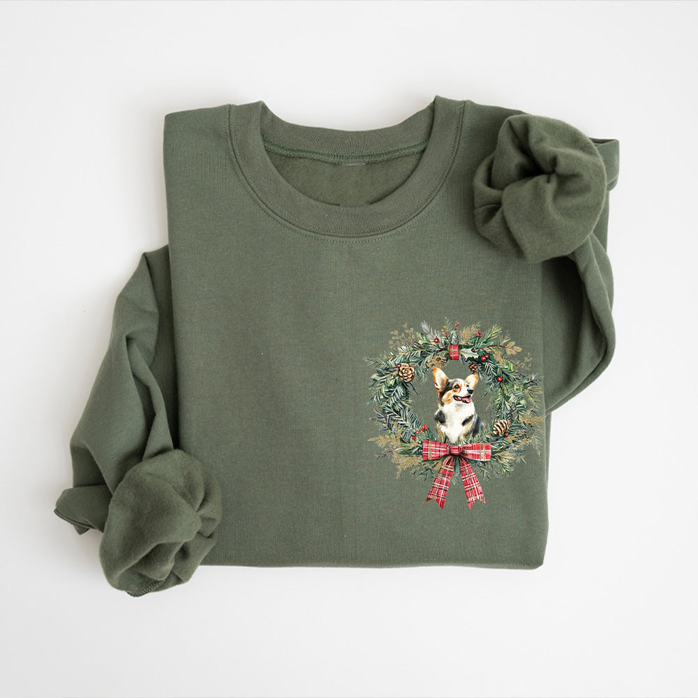 Christmas Corgi Tricolor Sweatshirt