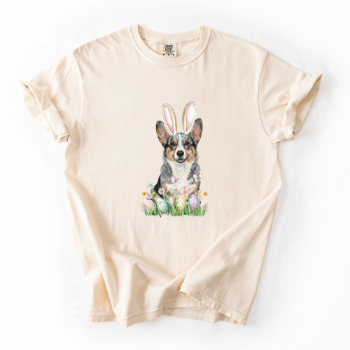 Easter Corgi Bunny - Blue Merle
