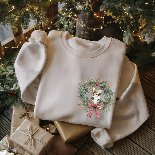 Christmas Corgi Tricolor Sweatshirt